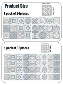 SUPSTICKER 9/24/36 件摩洛哥图案防水耐磨瓷砖，7.87x7.87 英寸节日装饰礼物生日毕业地砖地板地砖自粘地砖剥离粘贴地板客厅装饰房间装饰家居装饰厨房 - 彩色 - 查看 8