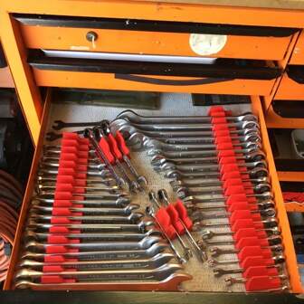 10 件装扳手专业高级收纳盒 - 直立磁性收纳盒，适用于六角头 - 模块化工具箱支架