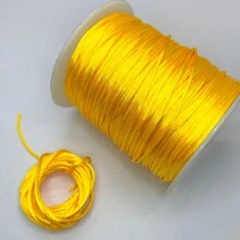 Silk Thread Satin Cord 2mm - 5 Meters Various Colors - 黃色 - 查看 3