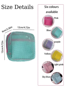1pc Mini Macaron Color Fresh Fashion High-Quality Mesh Storage Bag (Hanging Rope Needs To Be Purchased Separately, Random Color), Sanitary Napkin Bag, Cosmetic Bag, Storage Bag, Women Makeup Bag, Girls Tampon Storage Bag