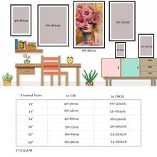 1pc Framed Canvas Poster, Woman With A Wreath Of Large, Pink Flowers Wall Art Canvas Paintings, Ideal Gift For Bedroom Living Room Corridor, Wall Art, Room Decoration - Multicolor - View 6