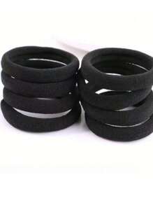 20 件黑色弹力发带，简约无缝马尾橡皮筋，女士纯色弹力发带，舒适，居家和旅行必备 - 彩色 - 查看 7