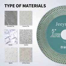 2 Pack 5"(125mm) Diamond Cutting Disc - JeeynoTols Double Coated Tile Saw Blade With X Teeth Arbor 22.23mm-16mm For Granite Marble Porcelain Quartz Ceramic