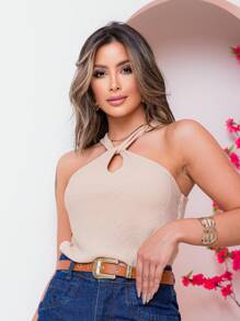 Women Tank Tops & Camis - Caqui - View 1