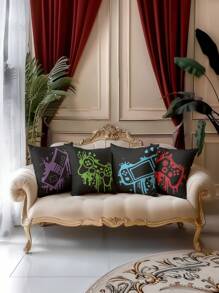 1 Stück & 4 Stücke Gaming Controller Thematische dekorative Kissenbezüge, Traum für Männer, geeignet für Auto, Zuhause, Schlafzimmer, Wohnzimmer (Innenkissen nicht enthalten)