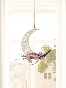 1pc/2pcs Simulation Moon Peach Wood Pendant Home Living Room Bedroom Balcony Door Wall Party Decoration Gifts Birthday Graduation E-I-D - Multicolor - View 9