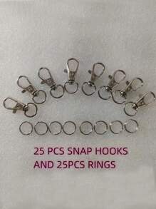 50pcs Key Chain Hooks With Key Rings, Key Chain Clip Hooks With Rings, Used For DIY Hanging Rope Jewelry Keychain Making (25 Metal Lobster Claw Rings+25 Separate Key Rings)