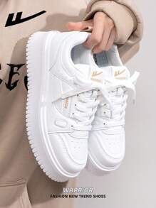 WARRIOR 1 Paar WARRIOR Damen Lässig Platform Skateboard Schuhe, Schnürdesign Niedrig-Top Outdoor Flach Sneaker für Herbst, dicksohliger modern Klassisch chunky Sneaker mit Retro-Details, bequem und stylisch, geeignet für Studenten