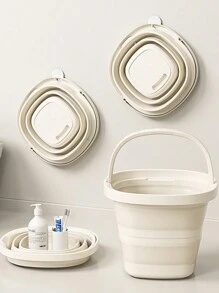 1 pieza, Cubo plegable, Cubo portátil, Cubo plegable para lavar el coche, Para la limpieza del hogar, Campamento al aire libre, Cubo portátil para pesca y viajes, Cubo para lavar el coche, Multiusos, Esencial para autocaravana, Ahorra espacio, Suministros de limpieza, Pequeña herramienta para el hogar