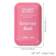 USHAS Butter Blush Powder - Water Resistant, High Pigment, Smudge-Proof, 12-Hour Long-Wear Cheek Color For All Skin Tones, Lightweight, Travel-Friendly, With Squalane -8 Shades Available - #05 - Xem 2