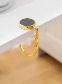 1 pieza Colgador de bolso de moda, perchero plegable, soporte portátil para llaves, gancho de escritorio, colgador de viaje y almacenamiento al aire libre de metal para ropa