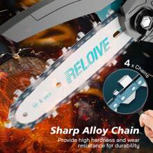 RELOIVE 6" Mini Chainsaw, Cordless Chain Saw With 2PCS 21V 2000mAh Batteries&4 Chains,Electric Chainsaw Small Handheld Power Chain Saw For Wood Cutting Tree Trimming Pruning - Blue - View 5