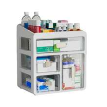 4-Tier Drawer-Type Medicine Box Medical Storage Container, Large Capacity Storage Box Drawer Organizer For Collection Small Item, Home Collection, Cosmetic, Office Supplies - Clear - View 2