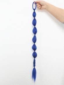 1pc Girl Colorful Extra Long 60cm Hair Extension With 1 Braids For High Ponytail And Double Ponytail Hairstyles, Elastic Hair Ties For Music Festival And Party(Red/Blue/Green/Rose Red)