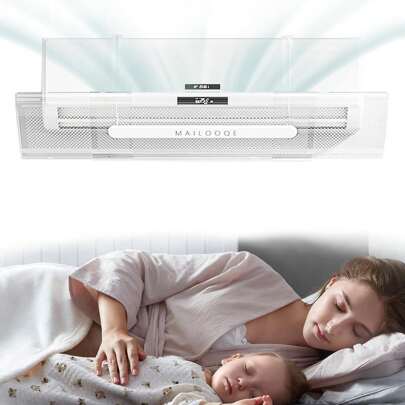 SHIXIONG Retractable air conditioner air deflector, Deflector de aire acondicionado transparente, Deflector de aire acondicionado ajustable, Anticondensación, Adecuado para mabe, Mirage, Hisense, Mi dea
