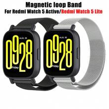 22mm Magnetic Loop Band Compatible With Redmi Watch 5 Active Stainless Steel Bracelet Watchband Compatible With Redmi Watch 5 Lite Metal Strap