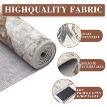 Modern Abstract Living Room Printed Area Rug Soft Bordered Thin Carpet Non Slip Stain Resistant Floorcover Easy To Clean Non Shedding Doormat Home Aesthetic Decor Low Pile Mat Throw Rug For Bedroom Laundry Kitchen Bathroom Dinning Room Entrance - Brown - View 4