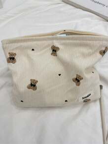 1pc Makeup Bag Corduroy Cute Bear Cosmetic Bag Waterproof, Lipstick Pack, Women Bags For Make Up, Small Bag Storage Makeup Case, Travelling Bags For Ladies, Pencil Case Daily Big Large Capacity Makeup Brushes Holder Travel Toiletry Bag Organizer Make Up Bag, Pencil Pouch Bag, Bags, Makeup Bag, Travel, Make Up Bag, Storage, Makeup Organizer, Makeup Bags, Toiletry Bag, Desk Organiser, Make Up Bag, Travel, Makeup Pouch, Bag, Make Up Pouch, Travel Essentials, Makeup Bags, Travel Essential, Small Makeup Bag,Makeup Pouch,Cosmetic Bag,Travel Essential,Large Capacity,Large Makeup Bag,Christmas Gifts,Pouch,Travel,Gifts For Women Travel Essential,Pouch,Clutch / Small Handbag, Makeup Organizer,Makeup Organize,Pouch,Brush Holder,Mini Pouch,Large Capacity Pouch,Gifts For Women,Christmas Gifts,Gift Ideas For Women - Multicolor - View 3