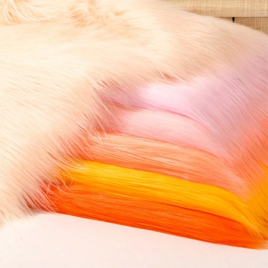 11厚人造仿狐狸毛毛绒时尚毛绒服装背景装饰拍摄毛发道具毛绒毛绒椅套毛发面料工艺装饰DIY手工面料胡须材料靠垫缝纫面料 - 彩色 - 查看 1