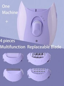 Kemei Épilateur KM-6037 pour femme - Épilation indolore des poils à la racine. Rasoir pour la ligne du maillot, les zones intimes et le visage. Massage anti-rides pour le cou. Limeuse électrique pour les pieds. Ensemble multifonction de 4 en 1 pour les soins personnels des femmes