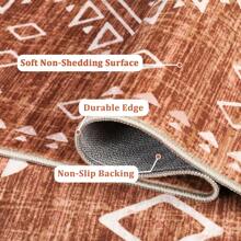 ANPHON  Machine Washable Stain Resistant Area  Boho Leisure  Vintage Printed Design Foldable Carpet  For Living Room Bedroom  Bathroom Kitchen Dinning Room Modern Home Decor - Đỏ - Xem 6