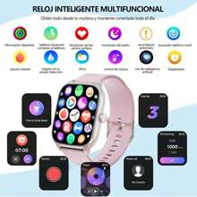 SHIXIONG Smart Watch With Bluetooth, 2.01 Inch Waterproof Smartwatch With Heart Rate Monitor For Women And Men, Pedometer, Compatible With IOS, Android. (Black) - Pink - View 2