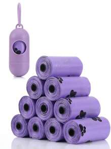 Available In 2 Sizes: 5 Rolls/75pcs And 10 Rolls/150pcs, Polyethylene Pet Poop Bags, Leakproof Dog Waste Bags Refill, With Paw Print Pattern, Suitable For Outdoor Walking And Animal Waste Disposal, Pet Cleaning Supplies