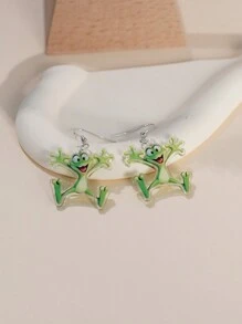 1 Coppia di orecchini a forma di rana in acrilico piatto 2D, regalo di moda per donne, per San Valentino, feste, mamma, madre, festa della mamma