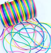 Silk Thread Satin Cord 1mm - 5 Meters Various Colors - Multicolor 62 - View 1