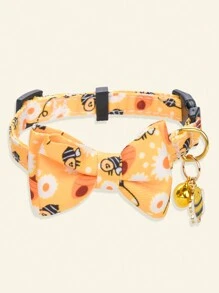 CP627 可拆卸猫项圈带铃铛，蝴蝶结，适合小猫和小狗，纯色，涤纶，仅可手洗，婚礼，基本款