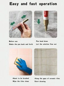 1/2pcs Tile Grout Pen For Kitchen/Bathroom Wall And Floor Tile Seam Colorant Restoration, Waterproof And Mildew-Resistant
