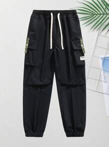 Men's Summer New Breathable Sports Long Pants - Black - View 2