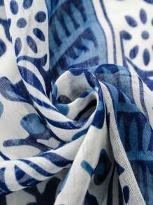 Paisley Pattern Simple Elegant Scarf, Fashionable Women's Silk Scarf, Vibrant Printed Large Shawl, Bohemian Style Beach Wrap, Linen Feel Shawl For Women, Spring/Summer - Multicolor - View 8