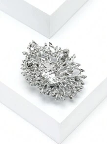 Luxury Crystal Flower Brooch For Women Party Banquet Jewelry Gift Dress Suit Accessories - Pink - View 5