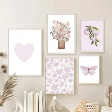 1 pieza Decoración de habitación para adolescente, Conjunto de arte de pared morado, Arte de pared para cuarto de niños, Decoración de sala de juegos, Arte de pared imprimible morado, Conjunto de impresión morado, Decoración de habitación de niña, Póster de lienzo para pared, Decoración de dormitorio, sala de estar, pasillo, Póster de arte de pared, Murales decorativos, Decoración del hogar, Arte de póster