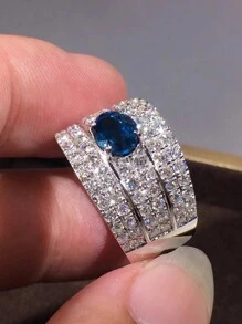 1 Chiếc nhẫn Cubic Zirconia xinh xắn dành cho phụ nữ dùng trong tiệc cưới, đính hôn, trang sức, quà tặng ngày lễ tình nhân, mẹ, mẹ, ngày của mẹ, quà tặng - 1 # - Xem 3