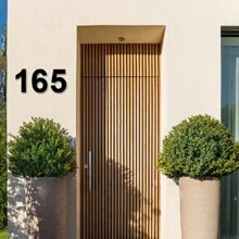 1 Stück modernes Haus Nummerntafel, künstlerisches Metall Haus Nummer Adressschild, Briefkasten Garten Outdoor Adress-Ziffern, einfach zu installieren, benötigt keinen Strom, geeignet für Haustür, Outdoor, Hotel, Haus Adress-Dekoration