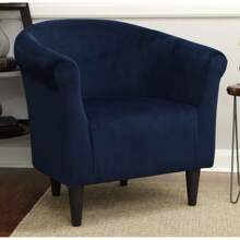 Mainstays Microfiber Bucket Accent Chair, Navy Blue - Beige - View 1