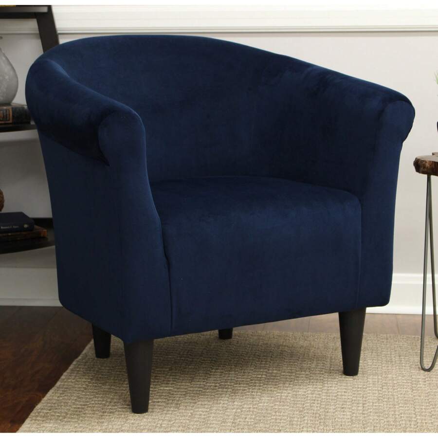 Mainstays Microfiber Bucket Accent Chair, Navy Blue - Beige - View 1