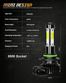XWQHJW 2* Super Bright 6000K 10000LM IP67 Waterproof Cool White LED Headlight 9005 9004 H7 H11 Hi/Low Beam Kit  Easy To Install And Plug And Play, Halogen Lamp Substitute, Equipped With Two T10 Small Lights,Fit For Suzuki SX4 2007 2008 2009 2010 2011 2012 2013 Model