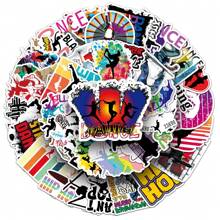 50pcs Street Dance Stickers Cool Room DIY Waterproof Decoration Suitable For Mobile Phone Computer Wall Skateboard Water Cup Window, Teens Small Gift