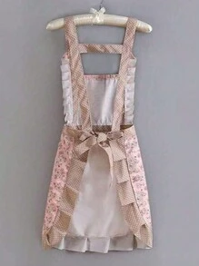 1pc Halloween Cute Princess Striped -Linen Printed Apron, Waterproof Oil-Proof, Fashionable Kitchen Cooking Apron With Pockets For Home And Restaurant Use, Polyester Knit Fabric, Halloween Gifts