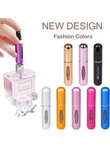 可再填充迷你便携式香水喷雾瓶，5ml，多色，适合旅行和外出 - 淺藍色 - 查看 5