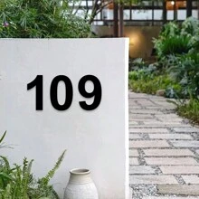 1 Stück modernes Haus Nummerntafel, künstlerisches Metall Haus Nummer Adressschild, Briefkasten Garten Outdoor Adress-Ziffern, einfach zu installieren, benötigt keinen Strom, geeignet für Haustür, Outdoor, Hotel, Haus Adress-Dekoration