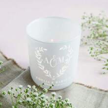 1pc 8x9cm Personalized Engraved Illuminating Candle Holder (Candle Not Included), Custom Wedding Gift For Newlyweds And Couples, Waterproof Design, Elegant Tabletop Decoration - White - View 4
