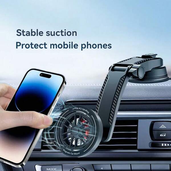 New Magnetic Waterfall-Style Car Phone Holder, Dashboard Stable Navigation Phone Mount Compatible With IPhone, Android Phone, Gift For Birthday, Family, Friends For Summer Air Vent Phone Holder, Car Accessories
