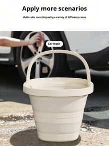 1 pieza, Cubo plegable, Cubo portátil, Cubo plegable para lavar el coche, Para la limpieza del hogar, Campamento al aire libre, Cubo portátil para pesca y viajes, Cubo para lavar el coche, Multiusos, Esencial para autocaravana, Ahorra espacio, Suministros de limpieza, Pequeña herramienta para el hogar