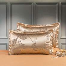 3-Piece European Luxury Jacquard Duvet Cover Set, With Vintage Floral Jacquard Pattern On Side A And Soft, Skin-Friendly Fabric On Side B, Including 1 Duvet Cover And 2 Pillow Shams, Dust-Proof, Suitable For Twin/Full/Queen Beds, All Seasons (Excludes Filling)