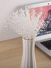 100pcs 4mm Mini Pearl Sticks, Wreath Pearl Beading For Bridal Wedding Bouquet, Party Decor, DIY Floral Arrangement, Wedding, Home Decoration