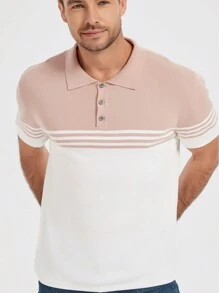 Men's Summer New Contrast Color Business Polo Shirt